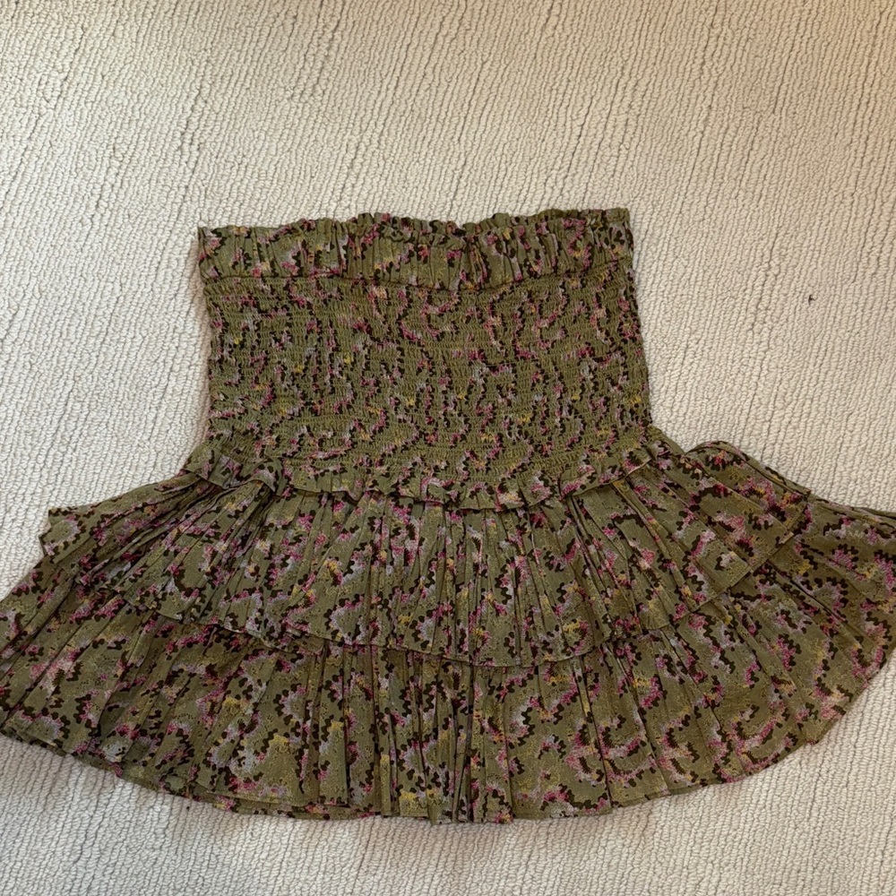 Isabel Etoile Marant Naomi Olive Floral Mini Skirt size 38/s